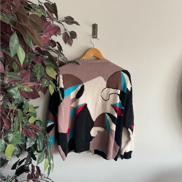 Vintage Multicolor Abstract Cardigan - Picture 2 of 3